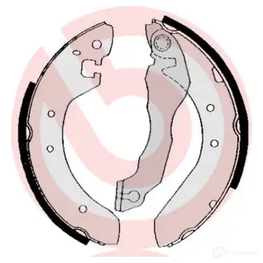 Барабанные тормозные колодки, комплект BREMBO 8432509642214 s52502 M 1PNLK 801630 - Изображение 1