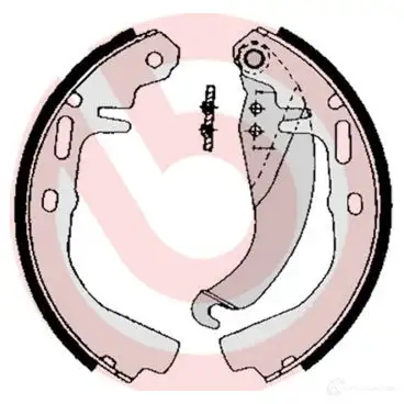 Барабанные тормозные колодки, комплект BREMBO s59507 801693 MY P12R 8432509642900 - Изображение 1