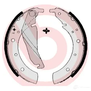 Барабанные тормозные колодки, комплект BREMBO s06502 801381 33HF 01O 8432509639757 - Изображение 1