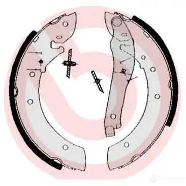 Барабанные тормозные колодки, комплект BREMBO J4SL8 C 801717 s61510 8432509643242 - Изображение 1