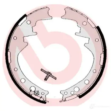 Барабанные тормозные колодки, комплект BREMBO R6ANU U9 801833 8432509644317 s83521 - Изображение 1