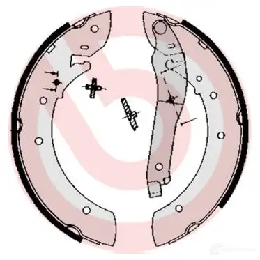 Барабанные тормозные колодки, комплект BREMBO HRX 1D 801715 s61508 8432509643228 - Изображение 1