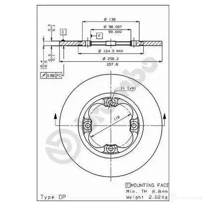 Тормозные колодки высокоэффективные BREMBO 07.B314.24 O96F 6L9 788897 изображение 0