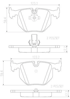 Тормозные колодки дисковые, комплект BREMBO 1439858009 P06020N 0E 55I - Изображение 1