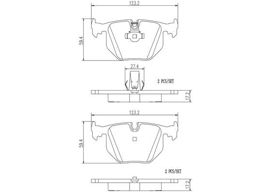 Тормозные колодки дисковые, комплект BREMBO P06044N 1439858032 Y9 EEDM изображение 0