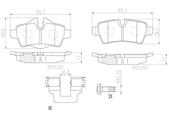 Тормозные колодки дисковые, комплект BREMBO P06052N 1439858039 H VN23 - Изображение 1
