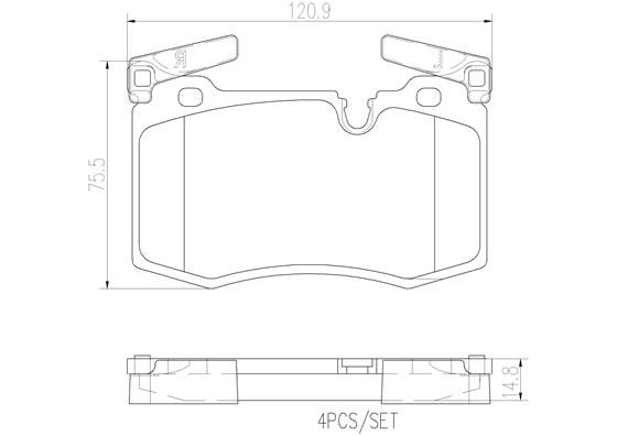 Тормозные колодки дисковые, комплект BREMBO 1439858054 YMHT6 TV P06068N - Изображение 1