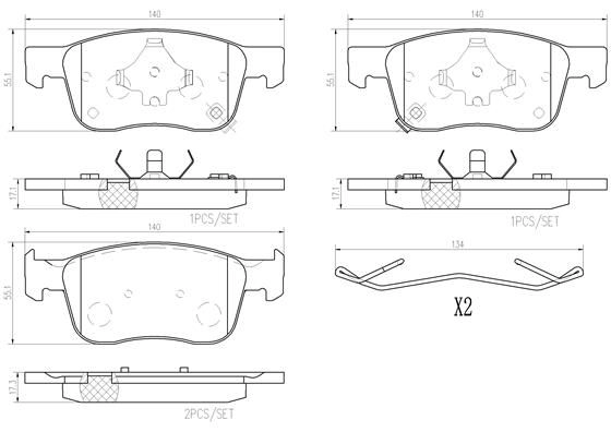 Тормозные колодки дисковые, комплект BREMBO 1439858216 P10076N Z9HC B6 изображение 0
