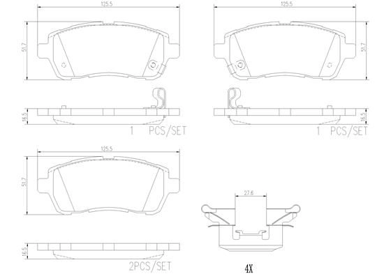 Тормозные колодки дисковые, комплект BREMBO P16013N AH 2MVY 1439858279 - Изображение 1