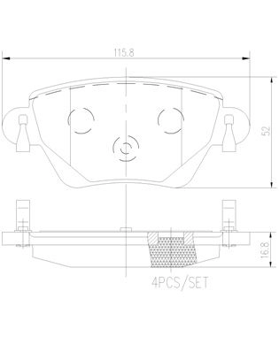 Тормозные колодки дисковые, комплект BREMBO 1439858404 Q N8L1CA P24059N изображение 0