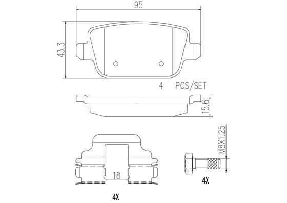 Тормозные колодки дисковые, комплект BREMBO P24075N 1439858416 X MNC8 - Изображение 1