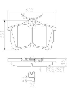 Тормозные колодки дисковые, комплект BREMBO DV JSNP 1439858563 P28030N - Изображение 1