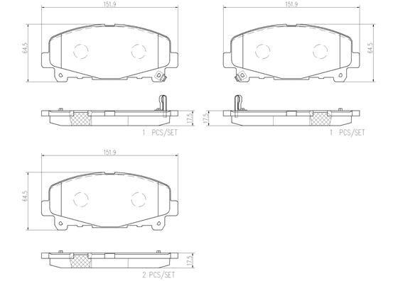 Тормозные колодки дисковые, комплект BREMBO MG0U8 X P28043N 1439858575 - Изображение 1