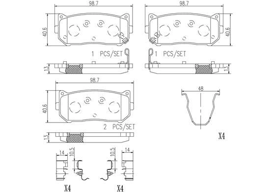 Тормозные колодки дисковые, комплект BREMBO 1439858638 P30008N V WV317 - Изображение 1