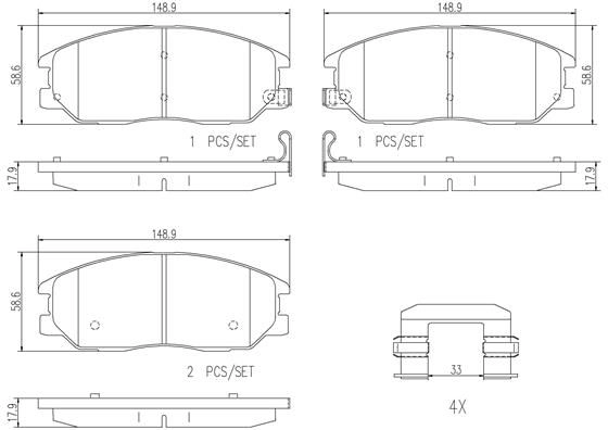 Тормозные колодки дисковые, комплект BREMBO 1439858679 P30050N VKDZ Q - Изображение 1