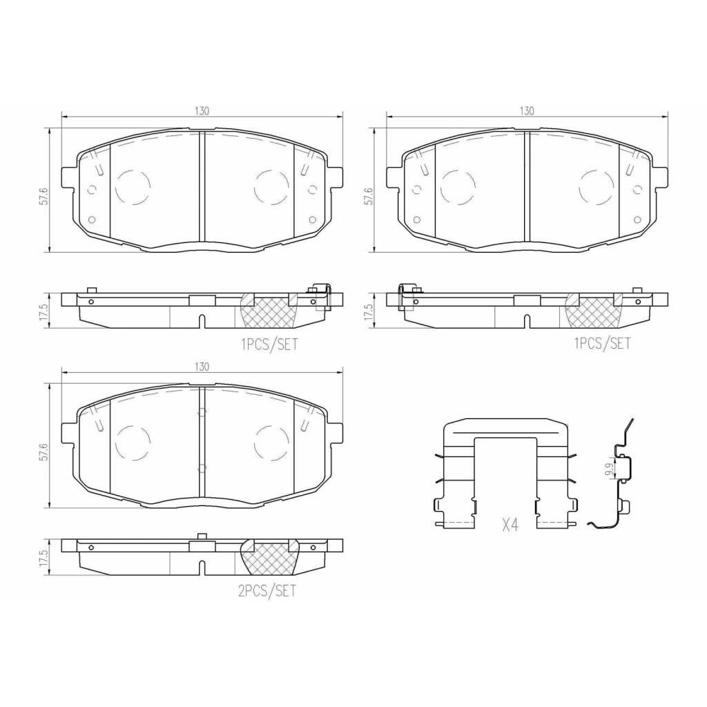 Тормозные колодки дисковые, комплект BREMBO RUX 2NR 1439858714 P30099N изображение 0