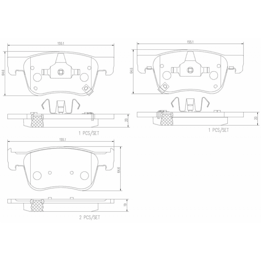 Тормозные колодки дисковые, комплект BREMBO SPOS A8 P33002N 1439858754 изображение 0