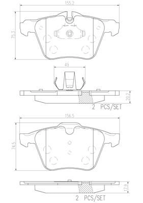 Тормозные колодки дисковые, комплект BREMBO Y9NG MP P36027N 1439858776 изображение 0