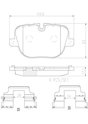 Тормозные колодки дисковые, комплект BREMBO P44025N 1439858832 6P VVIV - Изображение 1
