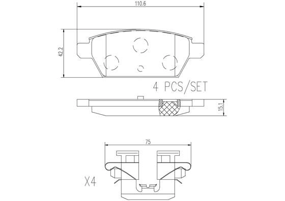 Тормозные колодки дисковые, комплект BREMBO P49051N ZQ8S K 1439858876 изображение 0