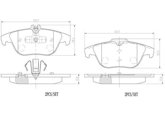 Тормозные колодки дисковые, комплект BREMBO 1439858973 P50104N I82GIO R