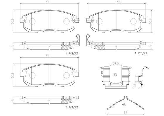 Тормозные колодки дисковые, комплект BREMBO 1439859093 P56021N AQL SGP изображение 0