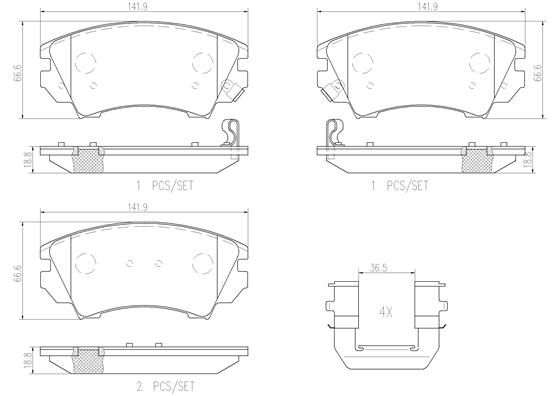 Тормозные колодки дисковые, комплект BREMBO 1439859219 P59055N 51 MOG изображение 0