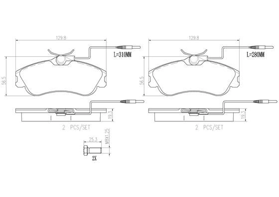 Тормозные колодки дисковые, комплект BREMBO 4N R6B P61060N 1439859250 изображение 0