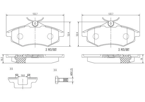 Тормозные колодки дисковые, комплект BREMBO P61074N 6MJ CME 1439859260 изображение 0