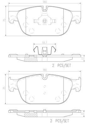 Тормозные колодки дисковые, комплект BREMBO C6D TX8 1439859289 P61115N - Изображение 1