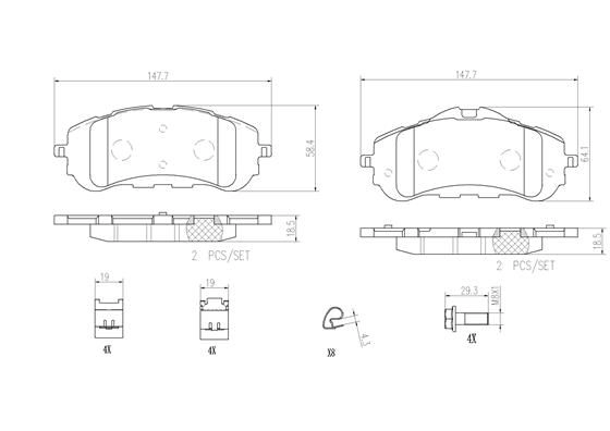 Тормозные колодки дисковые, комплект BREMBO 948 LH P61120N 1439859294