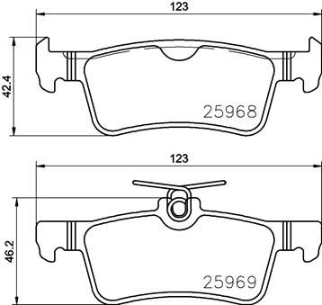 Тормозные колодки дисковые, комплект BREMBO 1439859299 K O8DM7S P61126N