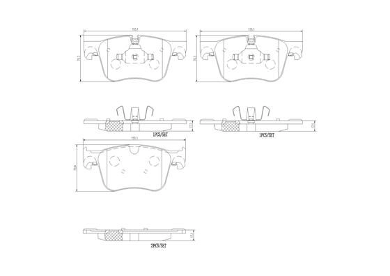 Тормозные колодки дисковые, комплект BREMBO P61127N 1439859300 2Y ITJ1L