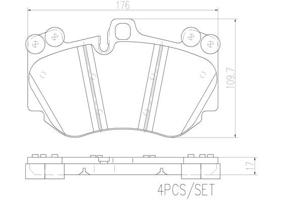 Тормозные колодки дисковые, комплект BREMBO P65016N 1439859318 UCFZ S - Изображение 1