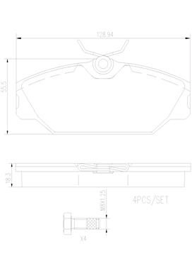 Тормозные колодки дисковые, комплект BREMBO 1439859356 P68027N S FW98 - Изображение 1