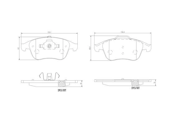 Тормозные колодки дисковые, комплект BREMBO DC2C RA P68045N 1439859369