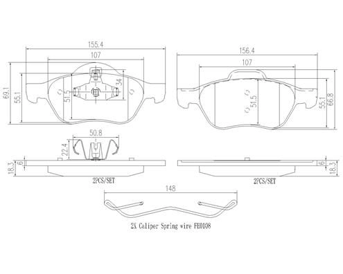 Тормозные колодки дисковые, комплект BREMBO 1439859371 P68048N 81SWL OF