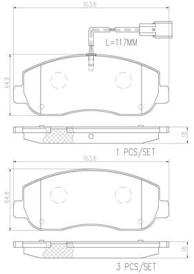 Тормозные колодки дисковые, комплект BREMBO 1439859379 L8D 7V P68062N изображение 0