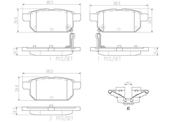 Тормозные колодки дисковые, комплект BREMBO P79029N 1439859428 VQ3 42 - Изображение 1