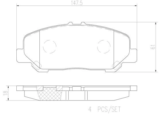 Тормозные колодки дисковые, комплект BREMBO TQKM 7JH P83099N 1439859516 - Изображение 1