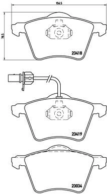 Тормозные колодки дисковые, комплект BREMBO P85062N 1439859618 0K N3VR