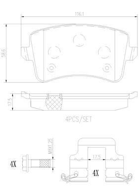 Тормозные колодки дисковые, комплект BREMBO O G2HQ 1439859648 P85099N - Изображение 1