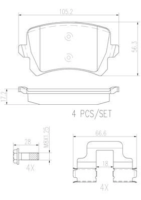 Тормозные колодки дисковые, комплект BREMBO P85109N 1439859654 E VVM8X изображение 0