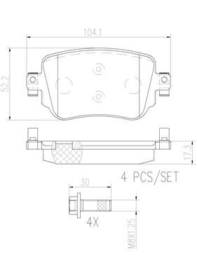 Тормозные колодки дисковые, комплект BREMBO P85140N 1439859685 YL3X1E G изображение 0