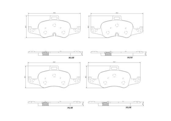 Тормозные колодки дисковые, комплект BREMBO P85160N 8 MBP8T 1439859702
