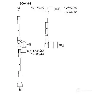 Высоковольтные провода зажигания, комплект BREMI SIS7 UH 564354 600194 4017534096511 изображение 0