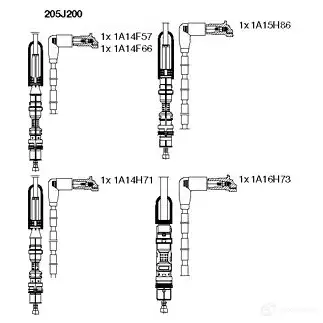 Высоковольтные провода зажигания BREMI Y MWO9 4017534140351 205J200 93416245