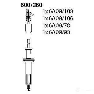 Высоковольтные провода зажигания BREMI 4017534115618 600/360 564497 5T1O1 6