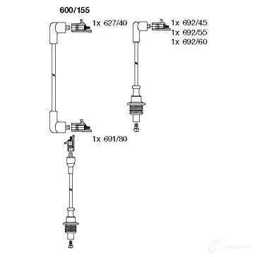 Высоковольтные провода зажигания BREMI 600/155 4017534076827 XC6O KBT 564337