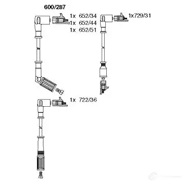 Высоковольтные провода зажигания BREMI 9DD KVX 4017534097969 564430 600/287